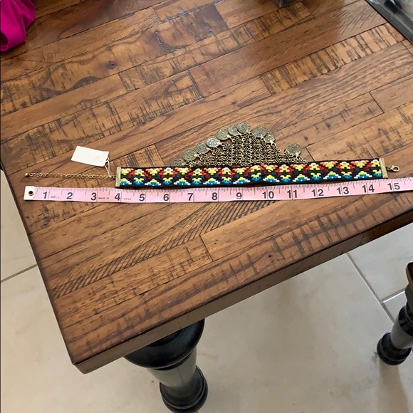 3/$10 NWT choker dangling coins cloth - Picture 6 of 6